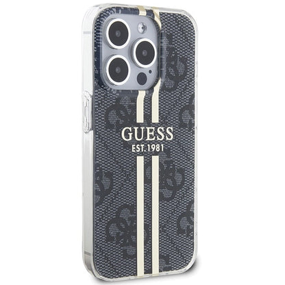Guess IML 4G Gold Stripe case for iPhone 15 Pro - black_3