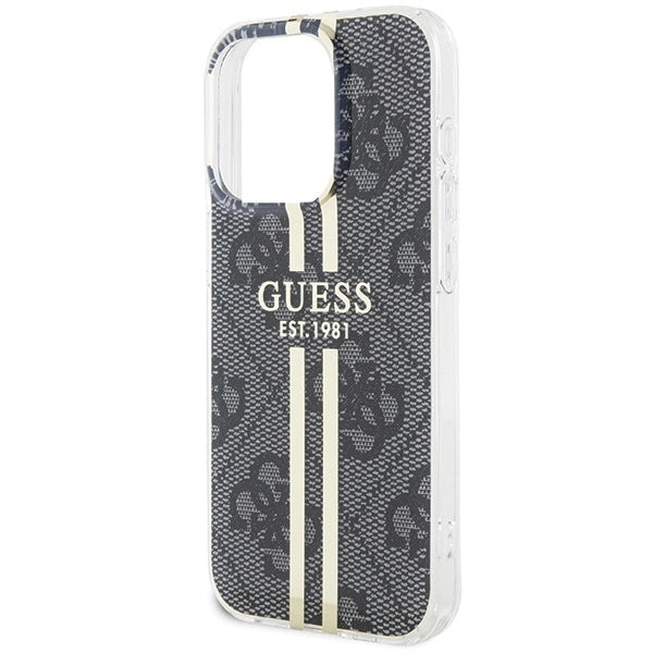 Guess IML 4G Gold Stripe case for iPhone 15 Pro - black_5