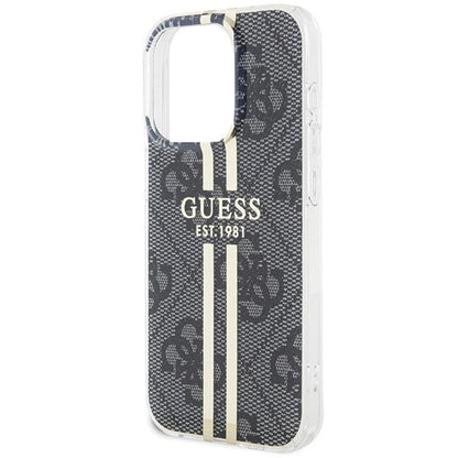 Guess IML 4G Gold Stripe case for iPhone 15 Pro - black_5