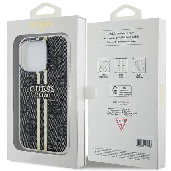 Guess IML 4G Gold Stripe case for iPhone 15 Pro - black_7