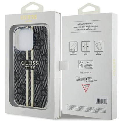 Guess IML 4G Gold Stripe case for iPhone 15 Pro - black_7