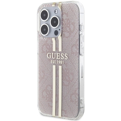 Guess IML 4G Gold Stripe case for iPhone 15 Pro - pink_1