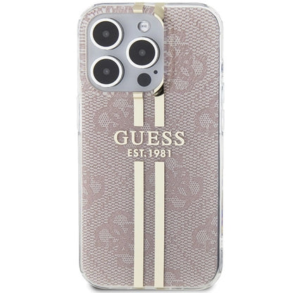 Guess IML 4G Gold Stripe case for iPhone 15 Pro - pink_2