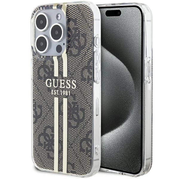 Guess IML 4G Gold Stripe case for iPhone 15 Pro - brown_0