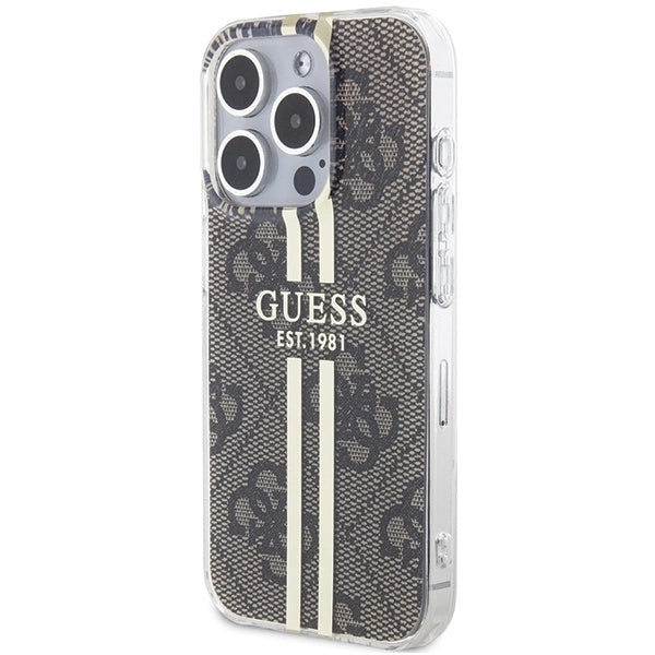 Guess IML 4G Gold Stripe case for iPhone 15 Pro - brown_1