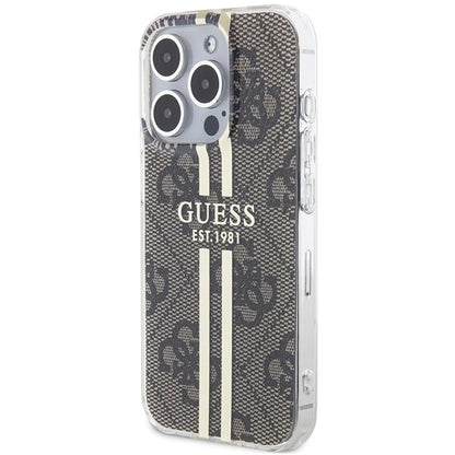 Guess IML 4G Gold Stripe case for iPhone 15 Pro - brown_1
