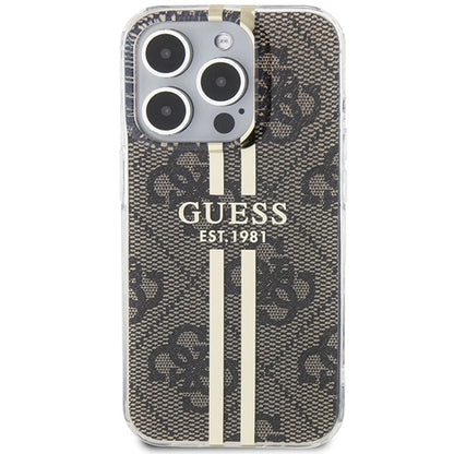 Guess IML 4G Gold Stripe case for iPhone 15 Pro - brown_2