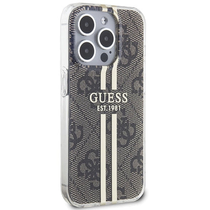 Guess IML 4G Gold Stripe case for iPhone 15 Pro - brown_3