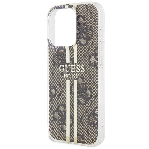 Guess IML 4G Gold Stripe case for iPhone 15 Pro - brown_5