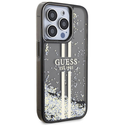Guess Liquid Glitter Gold Stripes case for iPhone 15 Pro - black_3