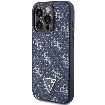 Guess 4G Triangle Metal Logo case for iPhone 15 Pro - blue_1