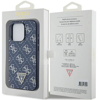 Guess 4G Triangle Metal Logo case for iPhone 15 Pro - blue_7
