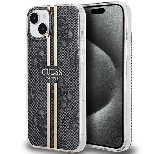Guess IML 4G Gold Stripe case for iPhone 15 Plus / 14 Plus - black_0