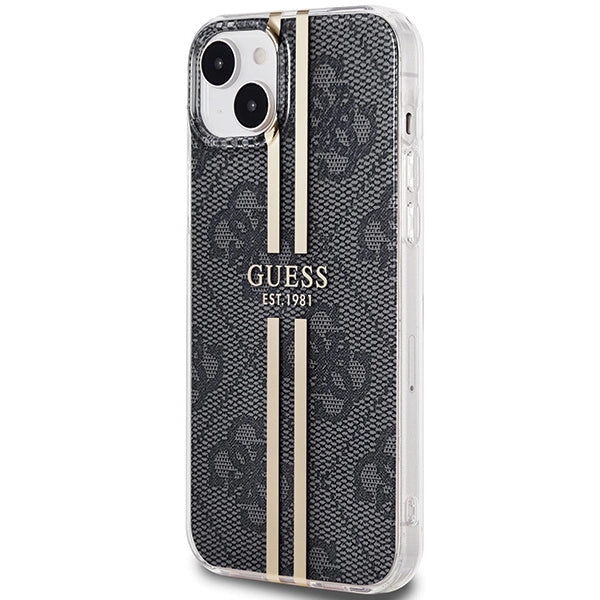 Guess IML 4G Gold Stripe case for iPhone 15 Plus / 14 Plus - black_1