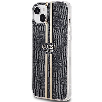 Guess IML 4G Gold Stripe case for iPhone 15 Plus / 14 Plus - black_1