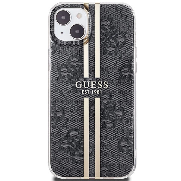 Guess IML 4G Gold Stripe case for iPhone 15 Plus / 14 Plus - black_2