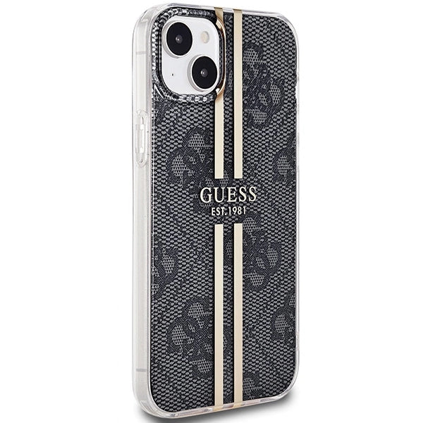 Guess IML 4G Gold Stripe case for iPhone 15 Plus / 14 Plus - black_3