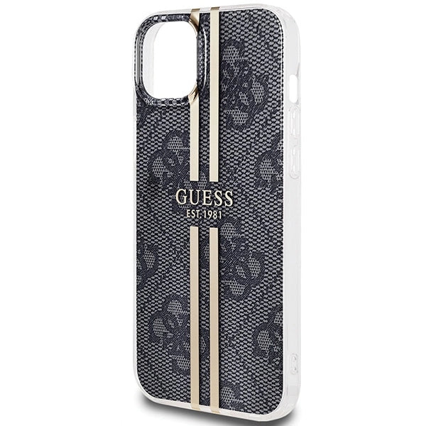 Guess IML 4G Gold Stripe case for iPhone 15 Plus / 14 Plus - black_5