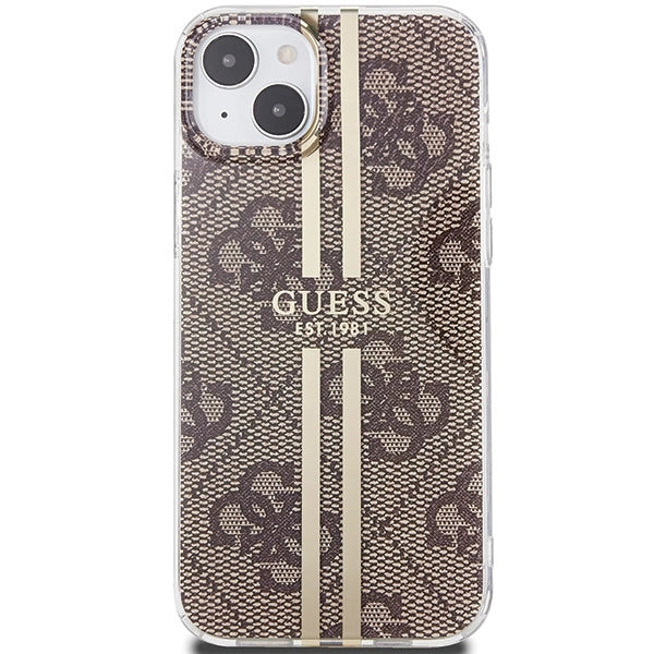 Guess IML 4G Gold Stripe case for iPhone 15 Plus / 14 Plus - brown_2