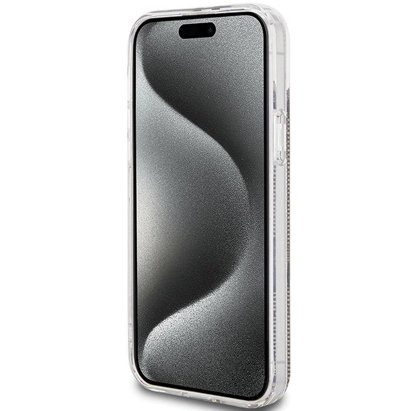 Guess IML 4G Gold Stripe case for iPhone 15 Plus / 14 Plus - brown_4
