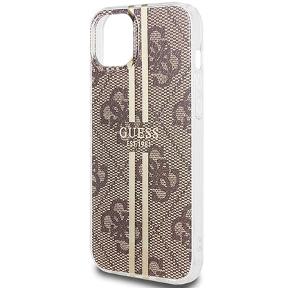 Guess IML 4G Gold Stripe case for iPhone 15 Plus / 14 Plus - brown_5