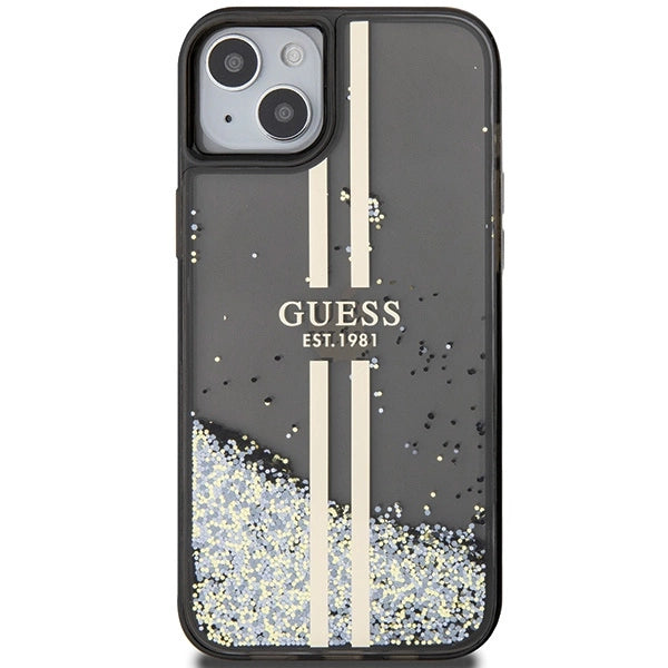Guess Liquid Glitter Gold Stripes case for iPhone 15 Plus / 14 Plus - black_2
