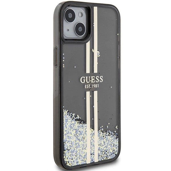 Guess Liquid Glitter Gold Stripes case for iPhone 15 Plus / 14 Plus - black_3