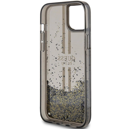 Guess Liquid Glitter Gold Stripes case for iPhone 15 Plus / 14 Plus - black_6