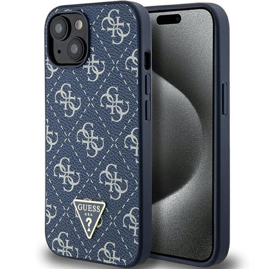 Guess 4G Triangle Metal Logo case for iPhone 15 Plus / 14 Plus - blue_0