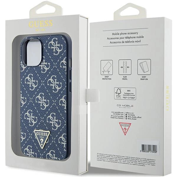Guess 4G Triangle Metal Logo case for iPhone 15 Plus / 14 Plus - blue_7