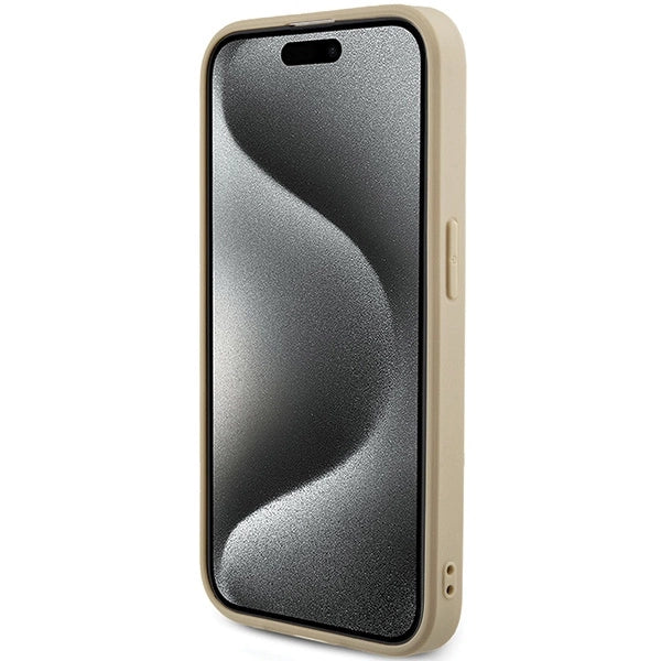 Guess GUHCP15XPSAIRSD iPhone 15 Pro Max 6.7" gold/gold hardcase Saffiano Iridescent Script_4