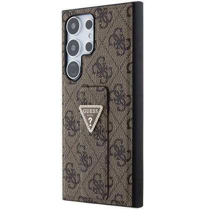 Guess GUHCS24LPGS4TDW S24 Ultra S928 brown/brown hardcase Grip Stand 4G Triangle Strass_1