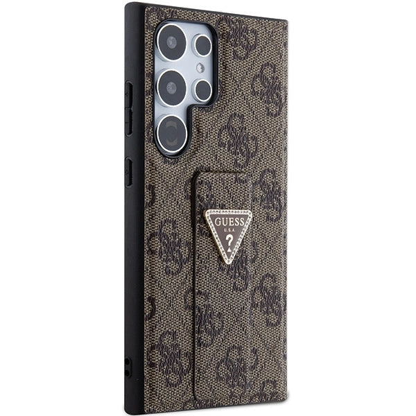 Guess GUHCS24LPGS4TDW S24 Ultra S928 brown/brown hardcase Grip Stand 4G Triangle Strass_3
