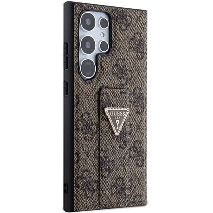 Guess GUHCS24LPGS4TDW S24 Ultra S928 brown/brown hardcase Grip Stand 4G Triangle Strass_3