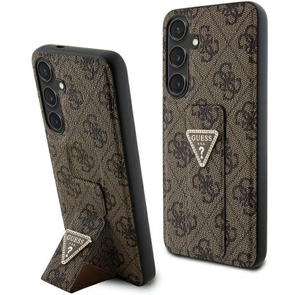 Guess GUHCS24SPGS4TDW S24 S921 brown/brown hardcase Grip Stand 4G Triangle Strass_0