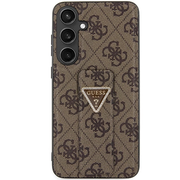 Guess GUHCS24SPGS4TDW S24 S921 brown/brown hardcase Grip Stand 4G Triangle Strass_2