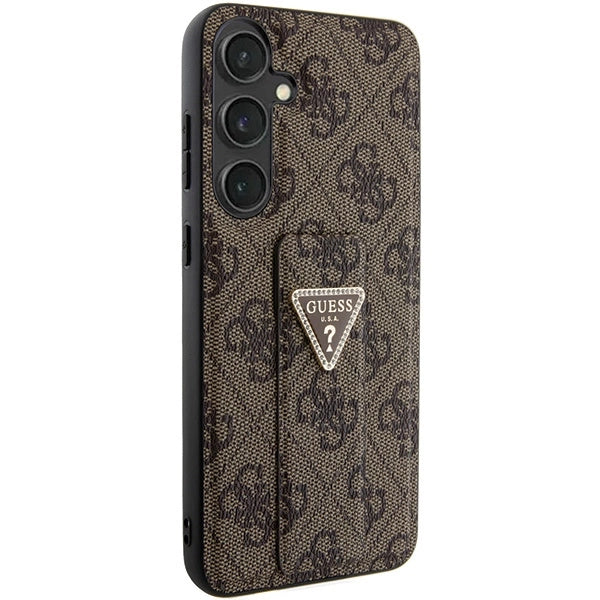 Guess GUHCS24SPGS4TDW S24 S921 brown/brown hardcase Grip Stand 4G Triangle Strass_3