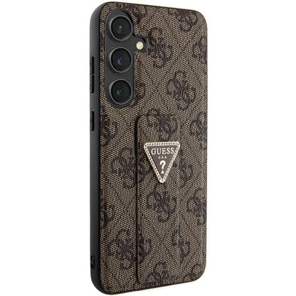Guess GUHCS24SPGS4TDW S24 S921 brown/brown hardcase Grip Stand 4G Triangle Strass_3