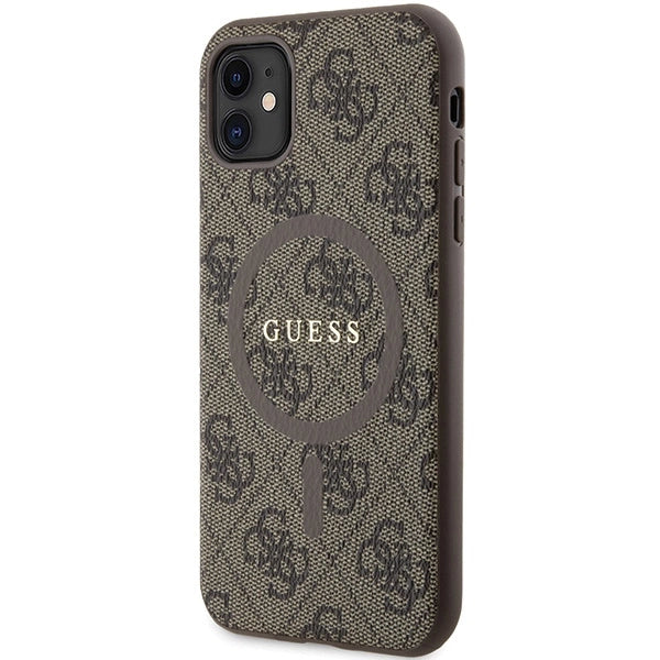 Guess GUHMN61G4GFRW iPhone 11 6.1" / Xr brown/brown hardcase 4G Collection Leather Metal Logo MagSafe_1