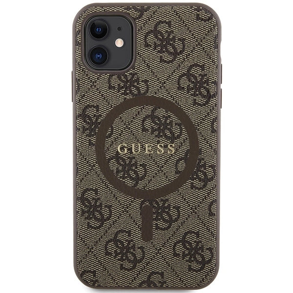 Guess GUHMN61G4GFRW iPhone 11 6.1" / Xr brown/brown hardcase 4G Collection Leather Metal Logo MagSafe_2