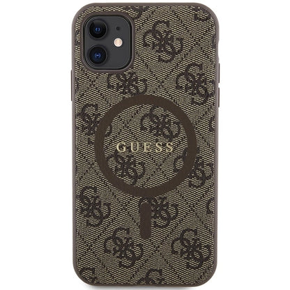 Guess GUHMN61G4GFRW iPhone 11 6.1" / Xr brown/brown hardcase 4G Collection Leather Metal Logo MagSafe_2