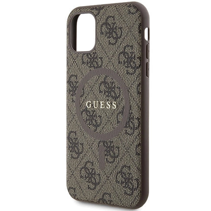 Guess GUHMN61G4GFRW iPhone 11 6.1" / Xr brown/brown hardcase 4G Collection Leather Metal Logo MagSafe_5