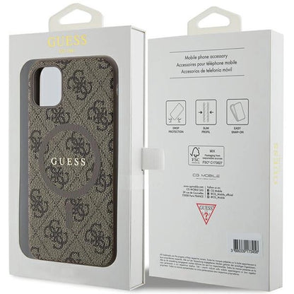 Guess GUHMN61G4GFRW iPhone 11 6.1" / Xr brown/brown hardcase 4G Collection Leather Metal Logo MagSafe_7
