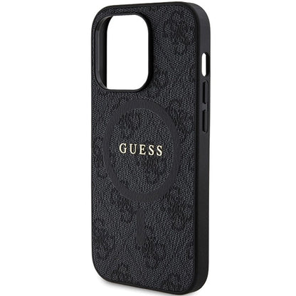 Guess 4G Collection Leather Metal Logo MagSafe Case for iPhone 14 Pro - Black_5