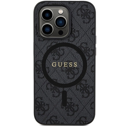 Guess 4G Collection Leather Metal Logo MagSafe Case for iPhone 14 Pro Max - Black_2