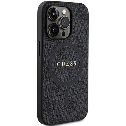 Guess 4G Collection Leather Metal Logo MagSafe Case for iPhone 14 Pro Max - Black_3