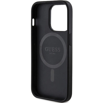 Guess 4G Collection Leather Metal Logo MagSafe Case for iPhone 14 Pro Max - Black_6