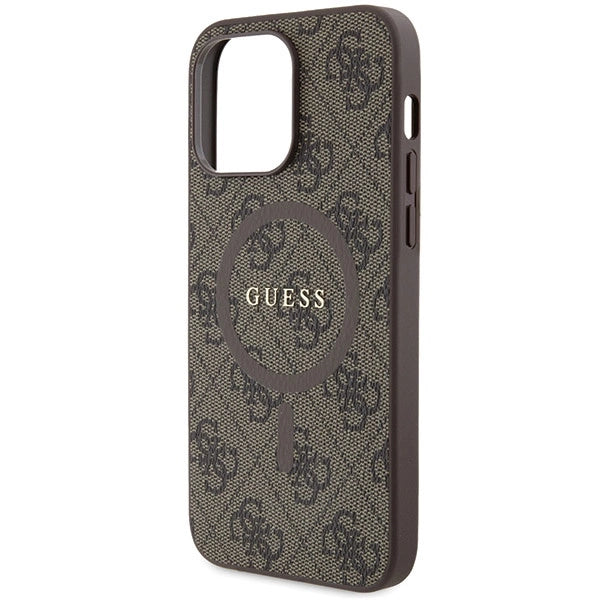 Guess GUHMP15LG4GFRW iPhone 15 Pro 6.1" brown/brown hardcase 4G Collection Leather Metal Logo MagSafe_5