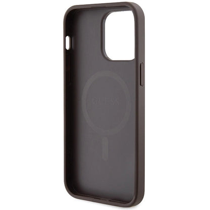 Guess GUHMP15LG4GFRW iPhone 15 Pro 6.1" brown/brown hardcase 4G Collection Leather Metal Logo MagSafe_6