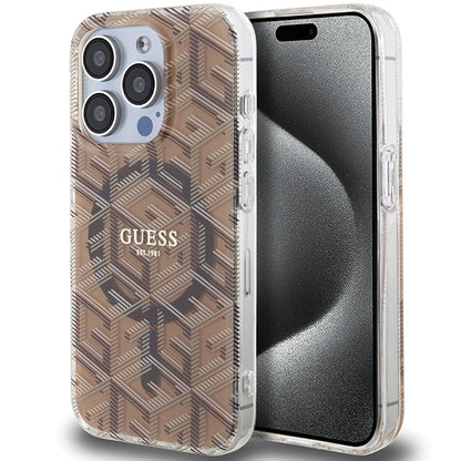 Guess IML GCube MagSafe case for iPhone 15 Pro - brown_0